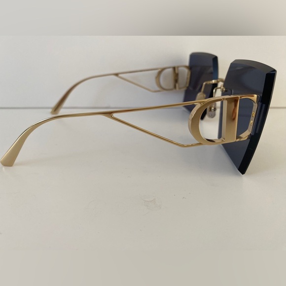 DIOR 30 Montaigne S7U Square Frame Sunglasses Gold/Black Lens - MSRP $610 - BNIB - Picture 8 of 8